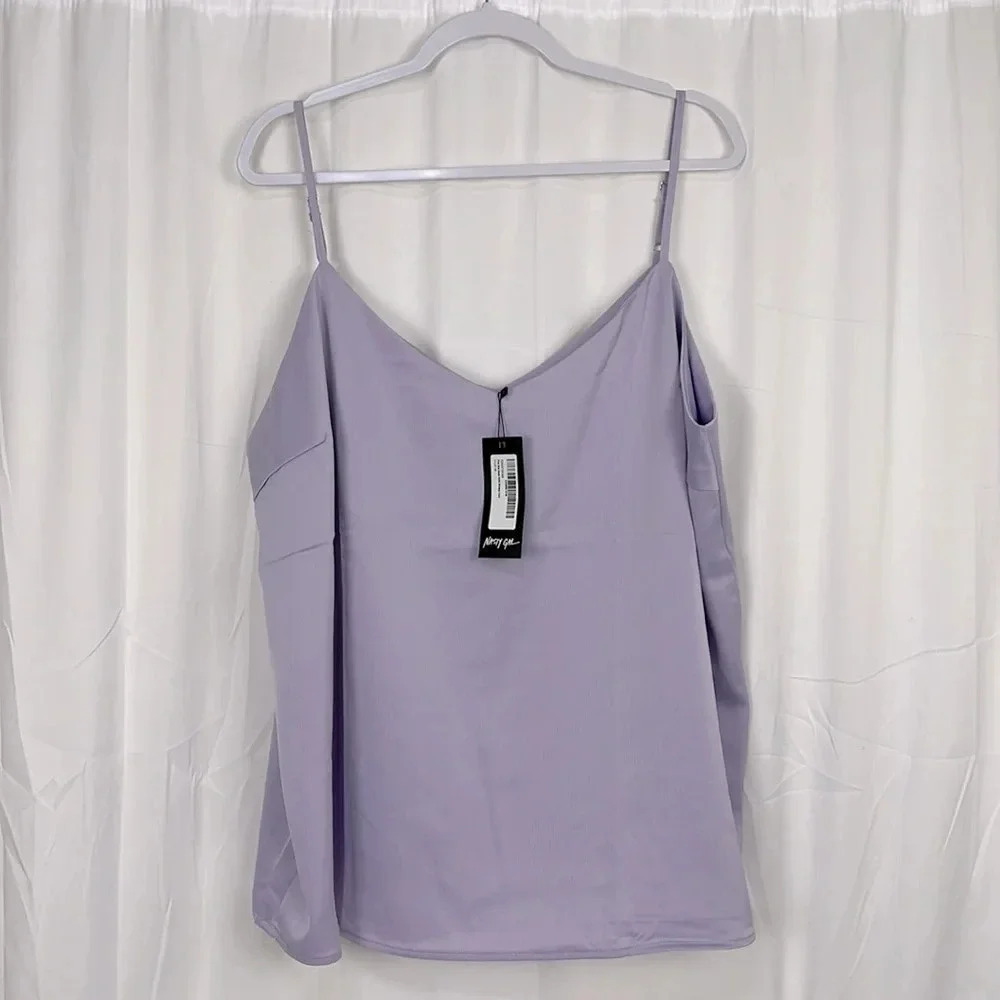 Nasty‎ Gal Collection Lilac Satin Adjustable Straps Cami Size Size U.S 16